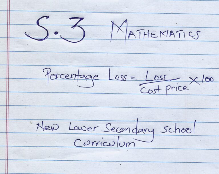 S.3 Maths : Profit and Loss